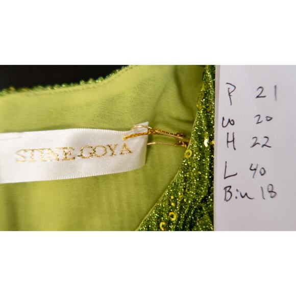 STINE GOYA Louiza Lime Green Sequin Twist Sleeveless Mini Dress US MEDIUM NWT - Picture 12 of 12